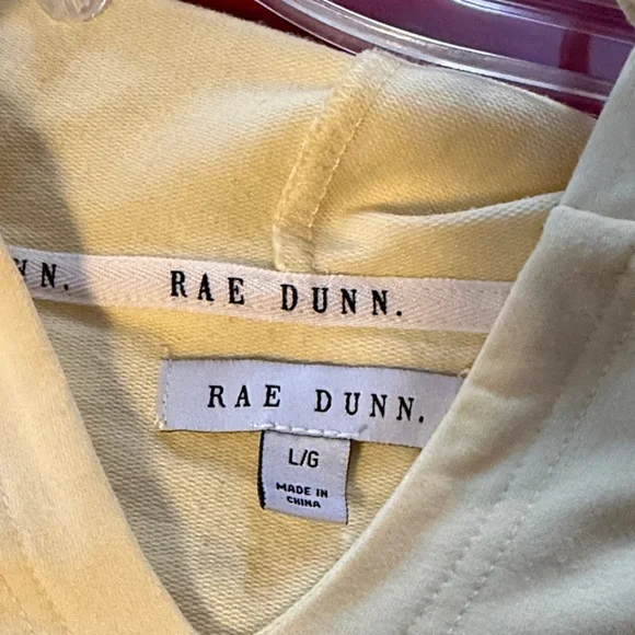 Rae Dunn Light Yellow V-Neck Sweatshirt - Picture 3 of 3